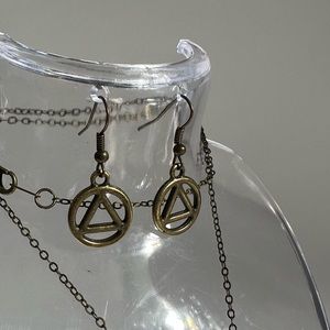 Alcoholics Anonymous bronze pendant jewelry Set